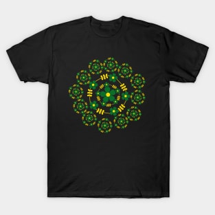 Floral Circle Design T-Shirt